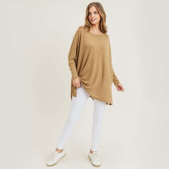 Tan oversized tunic top - Picture 1 of 1